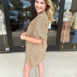 THML - Stripped Button Down Mini Dress-510 Mini-THML-July & June Women's Fashion Boutique Located in San Antonio, Texas