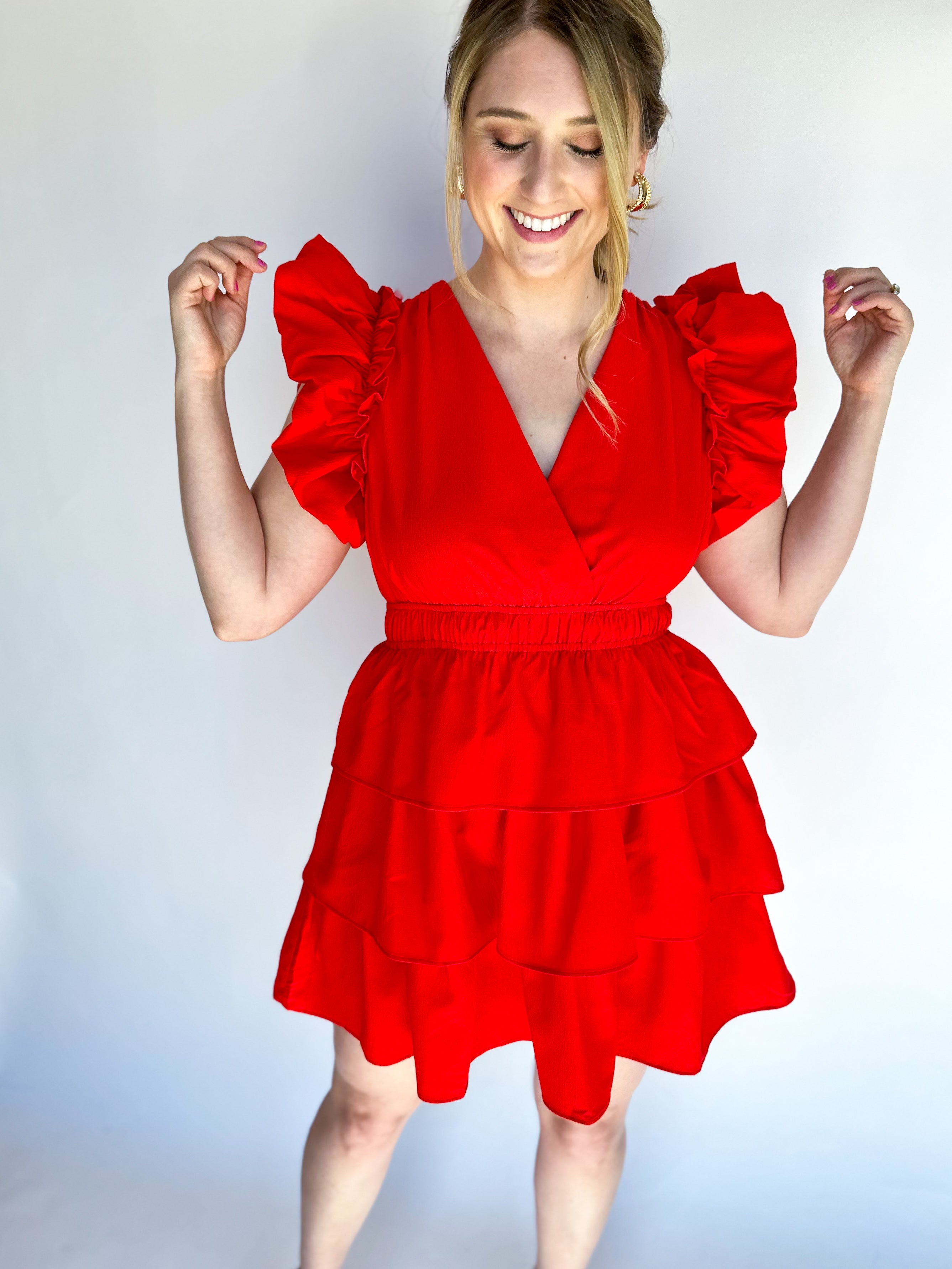 Arden Mini Dress - Red-510 Mini-ENTRO-July & June Women's Fashion Boutique Located in San Antonio, Texas