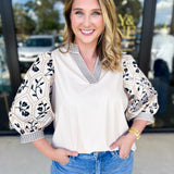 The Lucy Blouse - Ecru-200 Fashion Blouses-ENTRO-July & June Women's Fashion Boutique Located in San Antonio, Texas