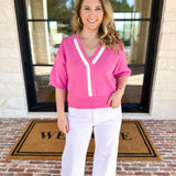 The Go-To Girl Sweater Top - Pink-230 Sweaters/Cardis-ENTRO-July & June Women's Fashion Boutique Located in San Antonio, Texas