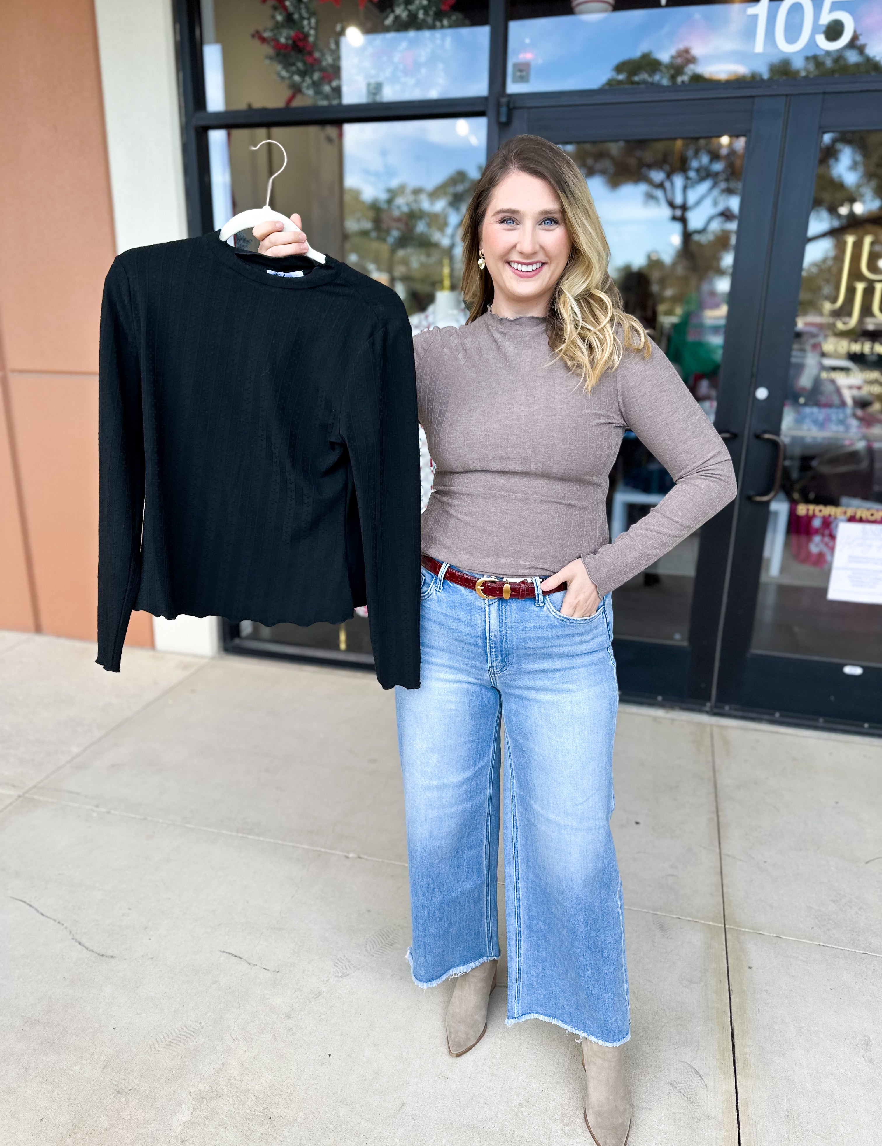 Kinsley Long Sleeve - Black-210 Casual Blouses-POLOGRAM-July & June Women's Fashion Boutique Located in San Antonio, Texas