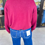 Soft Modal Bomber Jacket - Wine-300 Athleisure/Lounge-SKIES ARE BLUE-July & June Women's Fashion Boutique Located in San Antonio, Texas