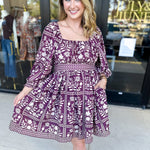 The Wrenlee Mini Dress - Wine-510 Mini-POLOGRAM-July & June Women's Fashion Boutique Located in San Antonio, Texas