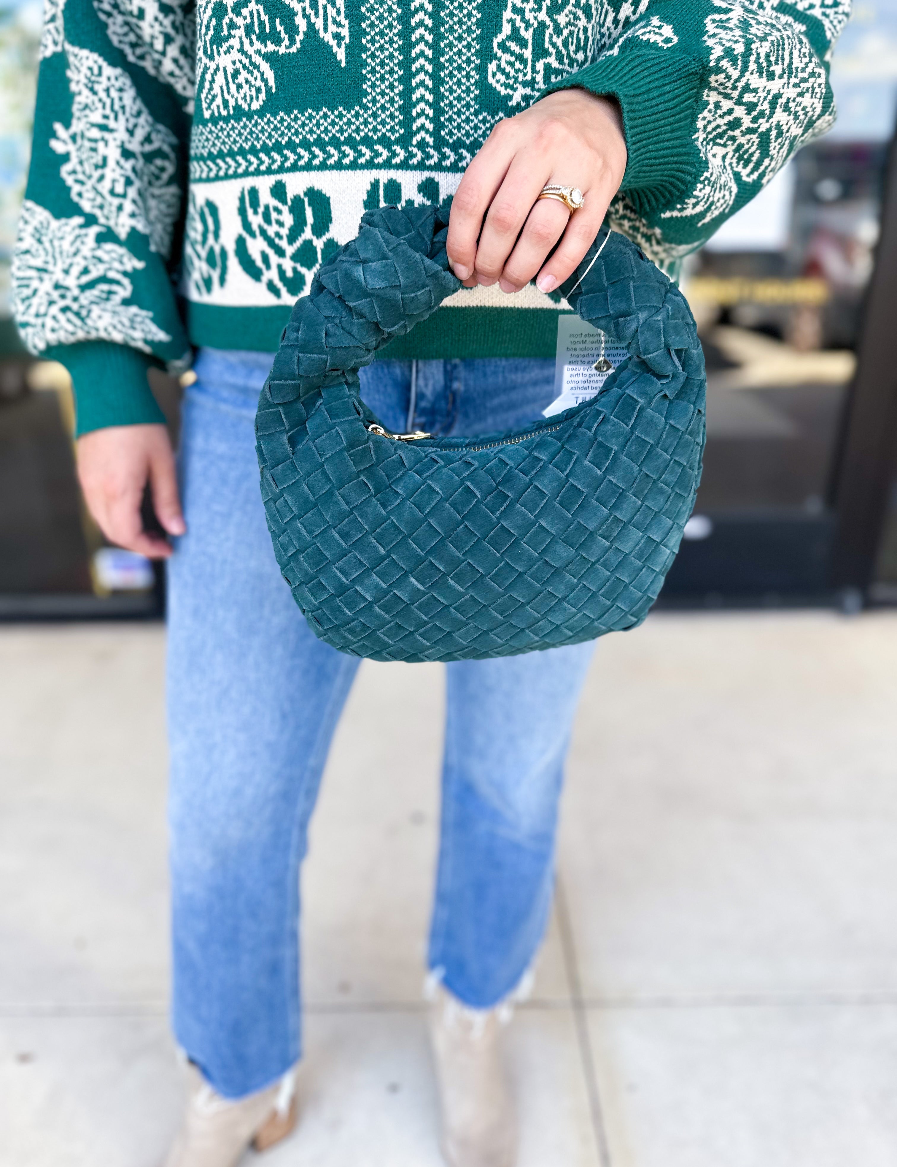 Autumn Woven Genuine Suede Leather Clutch - Forrest-130 ACCESSORIES-Moda Luxe-July & June Women's Fashion Boutique Located in San Antonio, Texas