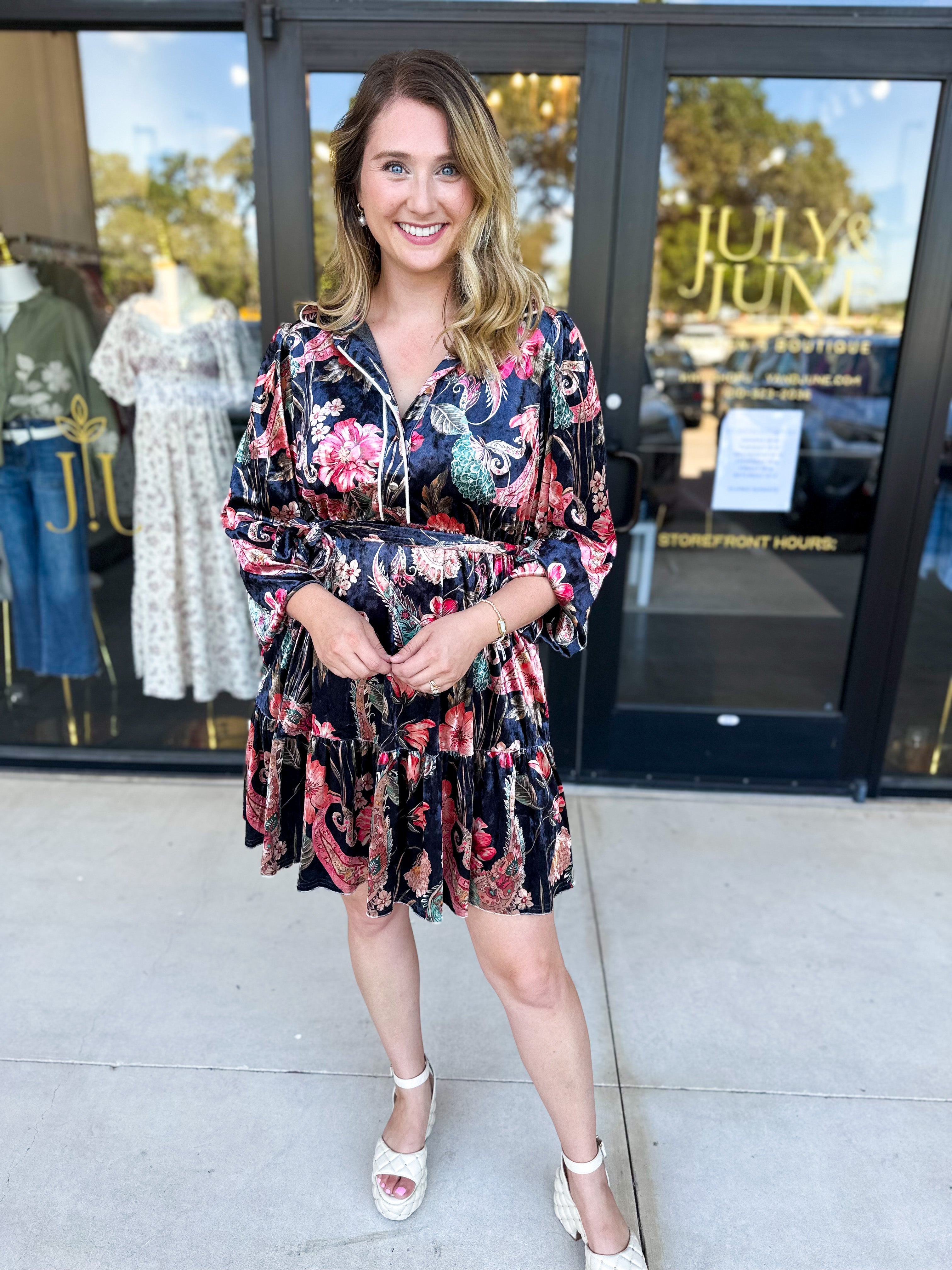 The Bold Paisley Mini Dress-500 Midi-JODIFL-July & June Women's Fashion Boutique Located in San Antonio, Texas