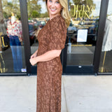 Fall Lace Midi Dress - Chocolate-500 Midi-POLOGRAM-July & June Women's Fashion Boutique Located in San Antonio, Texas