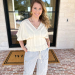 Elevated Chic Top - Cream-200 Fashion Blouses-ENTRO-July & June Women's Fashion Boutique Located in San Antonio, Texas