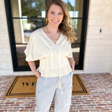 Elevated Chic Top - Cream-200 Fashion Blouses-ENTRO-July & June Women's Fashion Boutique Located in San Antonio, Texas
