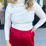 Classic Turtleneck Sweater Top - Cream-230 Sweaters/Cardis-SKIES ARE BLUE-July & June Women's Fashion Boutique Located in San Antonio, Texas