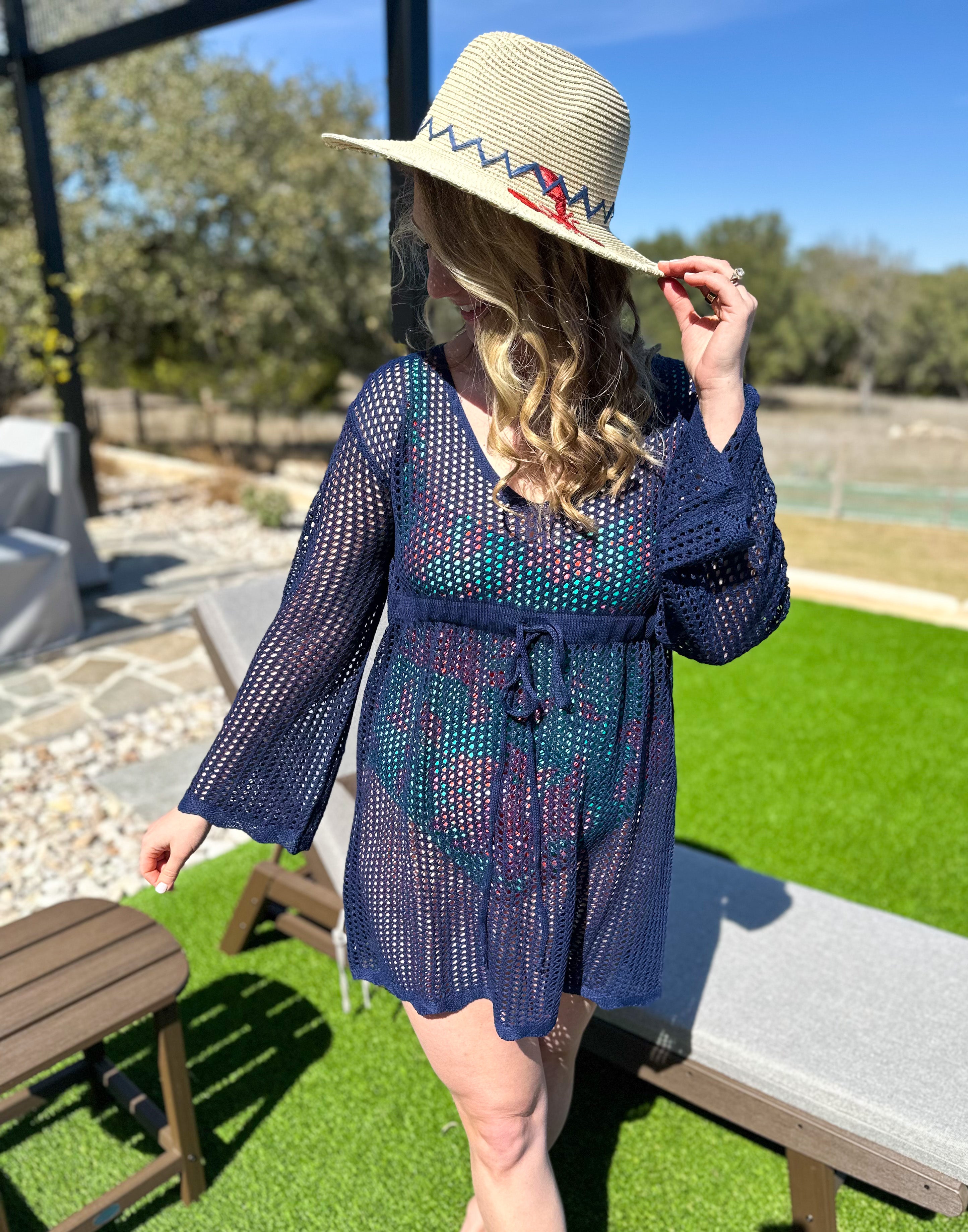 Marina Cover Up - Navy-300 Athleisure/Lounge-SHIRALEAH-July & June Women's Fashion Boutique Located in San Antonio, Texas