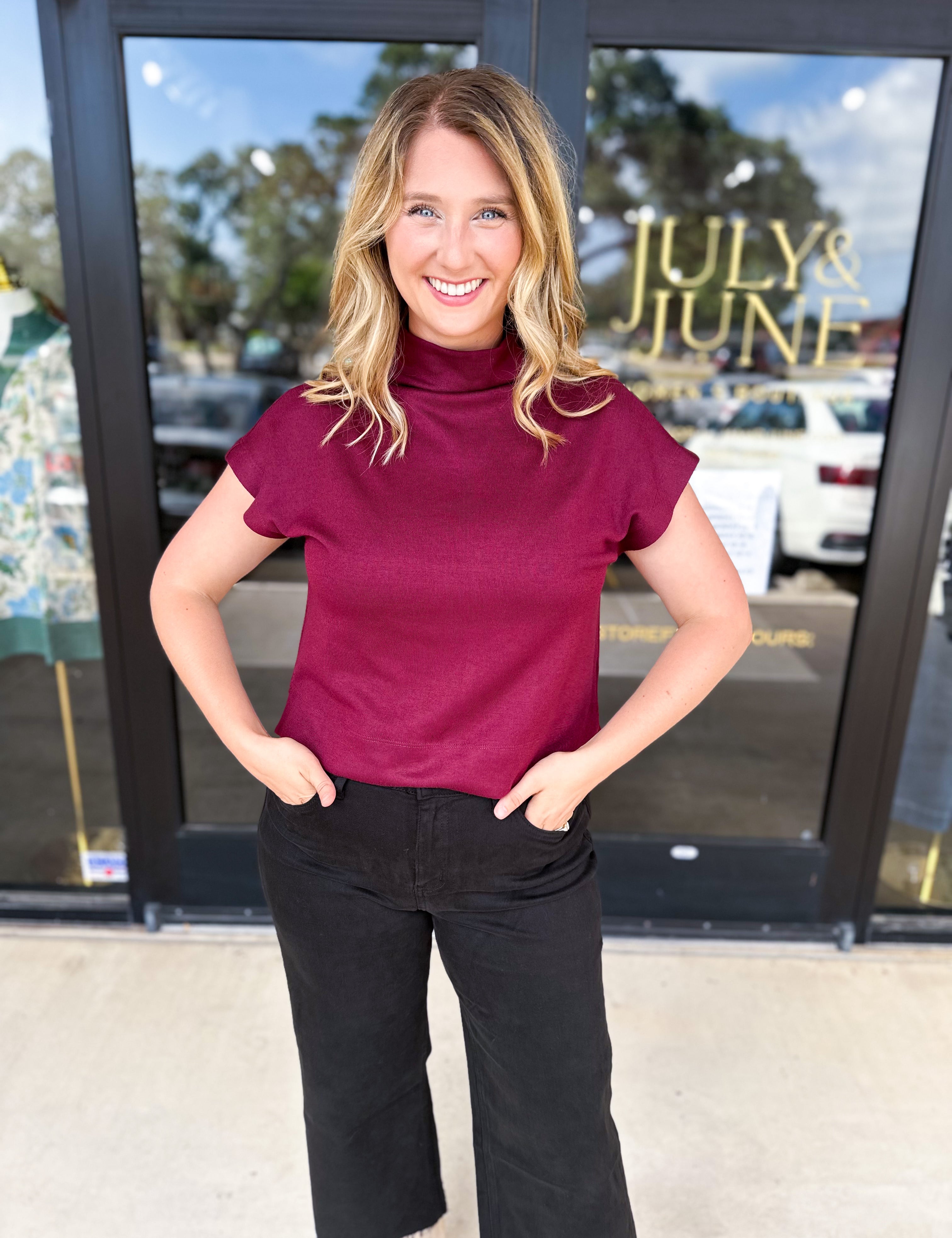 The Classic Chic Top - Maroon-210 Casual Blouses-ENTRO-July & June Women's Fashion Boutique Located in San Antonio, Texas