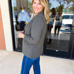 The Blair Blazer - Olive-600 Outerwear-SKIES ARE BLUE-July & June Women's Fashion Boutique Located in San Antonio, Texas