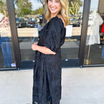 Midnight Textured Midi Dress-500 Midi-POLOGRAM-July & June Women's Fashion Boutique Located in San Antonio, Texas