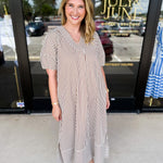 The Casey Midi Dress - Brown-500 Midi-ENTRO-July & June Women's Fashion Boutique Located in San Antonio, Texas