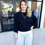 Fall's Favorite Sweater Top - Black-230 Sweaters/Cardis-FATE-July & June Women's Fashion Boutique Located in San Antonio, Texas