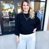 Fall's Favorite Sweater Top - Black-230 Sweaters/Cardis-FATE-July & June Women's Fashion Boutique Located in San Antonio, Texas