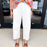 Comfy Barrel Jeans - White-400 Pants-JODIFL-July & June Women's Fashion Boutique Located in San Antonio, Texas