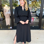 Classic Midi Dress - Black-500 Midi-JODIFL-July & June Women's Fashion Boutique Located in San Antonio, Texas