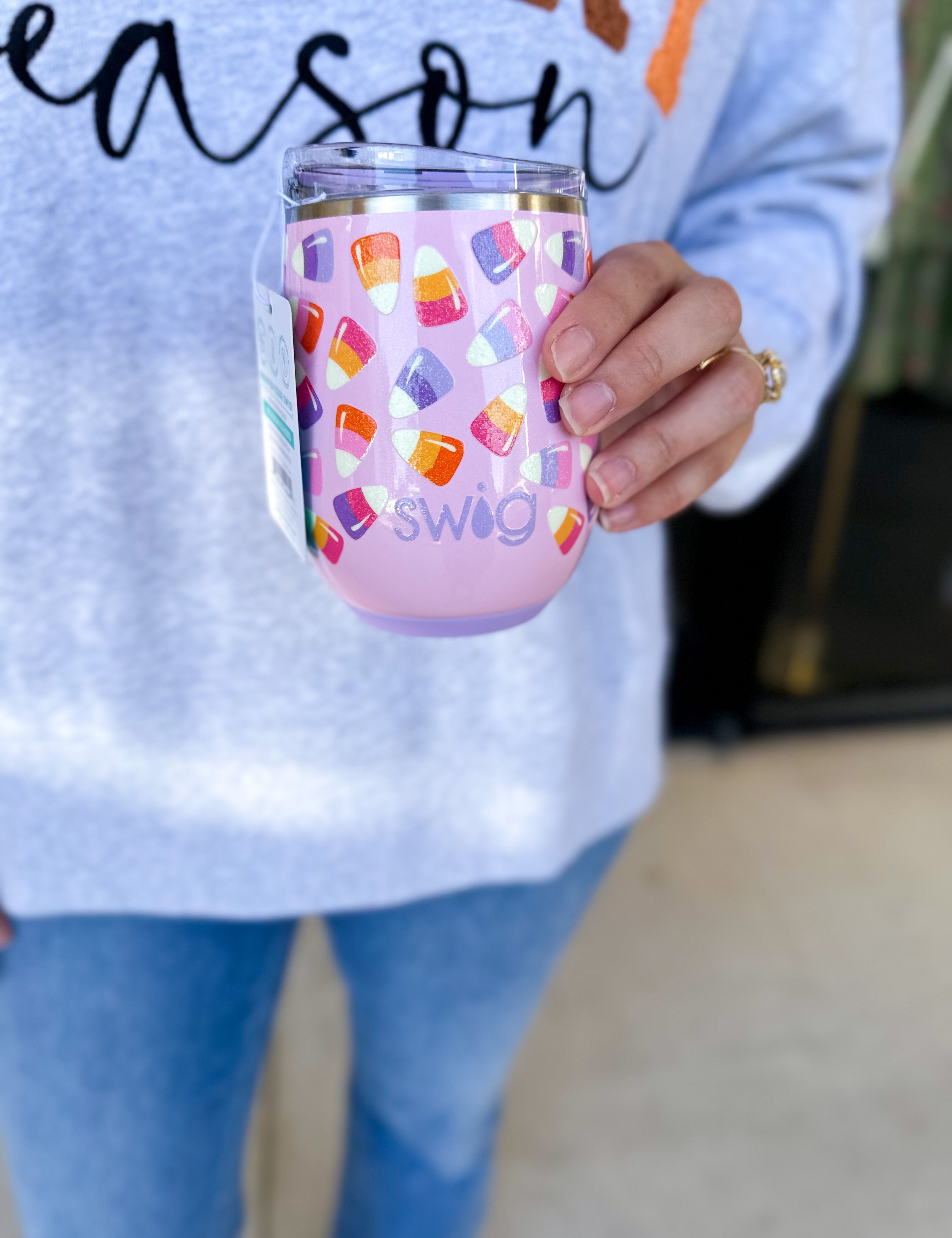 SWIG - Candy Corn Stemless Wine Cup 12oz-140 Gifts + Home-SWIG-July & June Women's Fashion Boutique Located in San Antonio, Texas