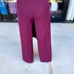 Wide Leg Trousers - Wine-400 Pants-SKIES ARE BLUE-July & June Women's Fashion Boutique Located in San Antonio, Texas