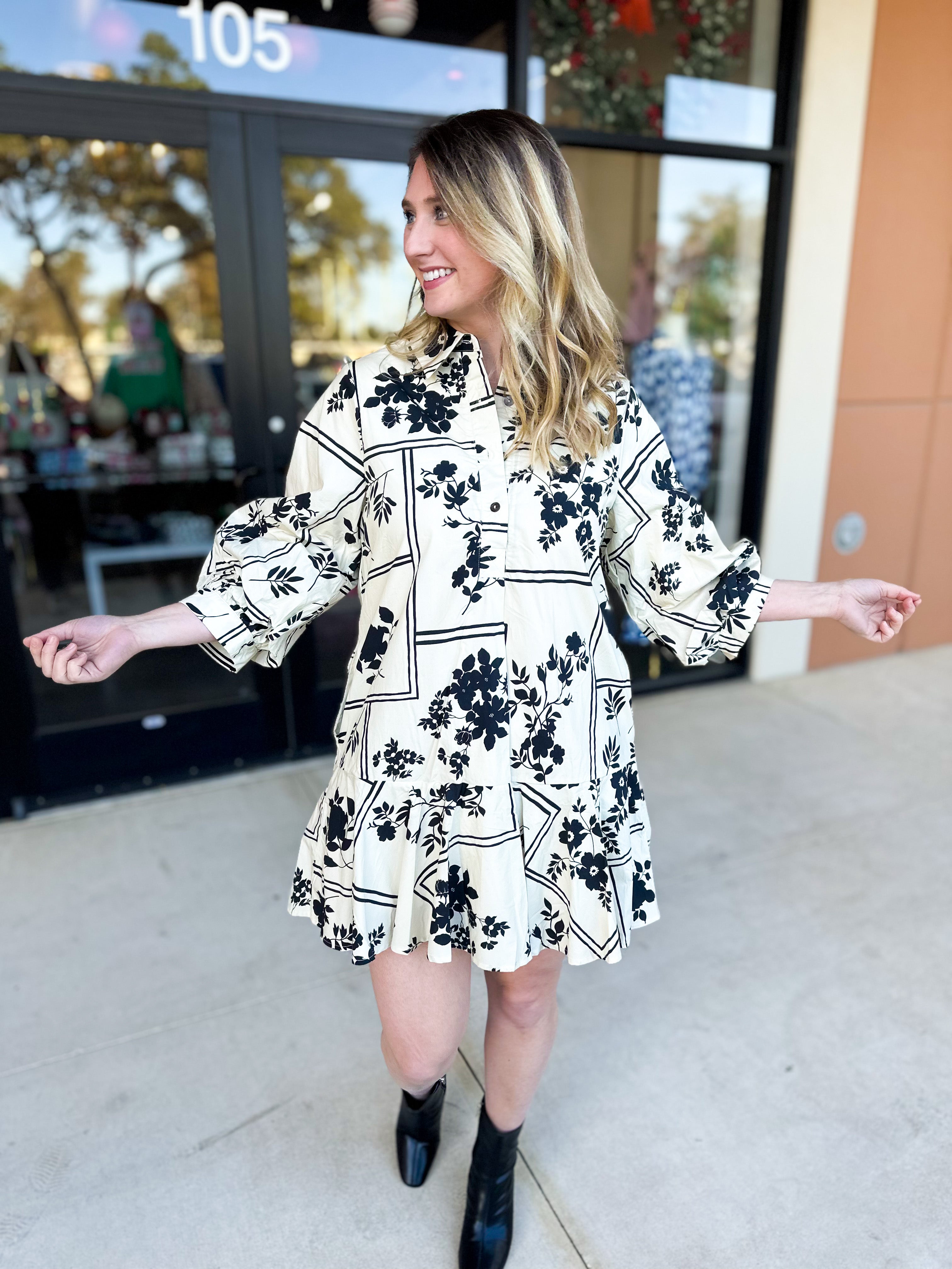 The Jolie Mini Dress - Ivory-510 Mini-ENTRO-July & June Women's Fashion Boutique Located in San Antonio, Texas