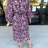 The Wrenlee Wrap Midi Dress - Wine-500 Midi-POLOGRAM-July & June Women's Fashion Boutique Located in San Antonio, Texas