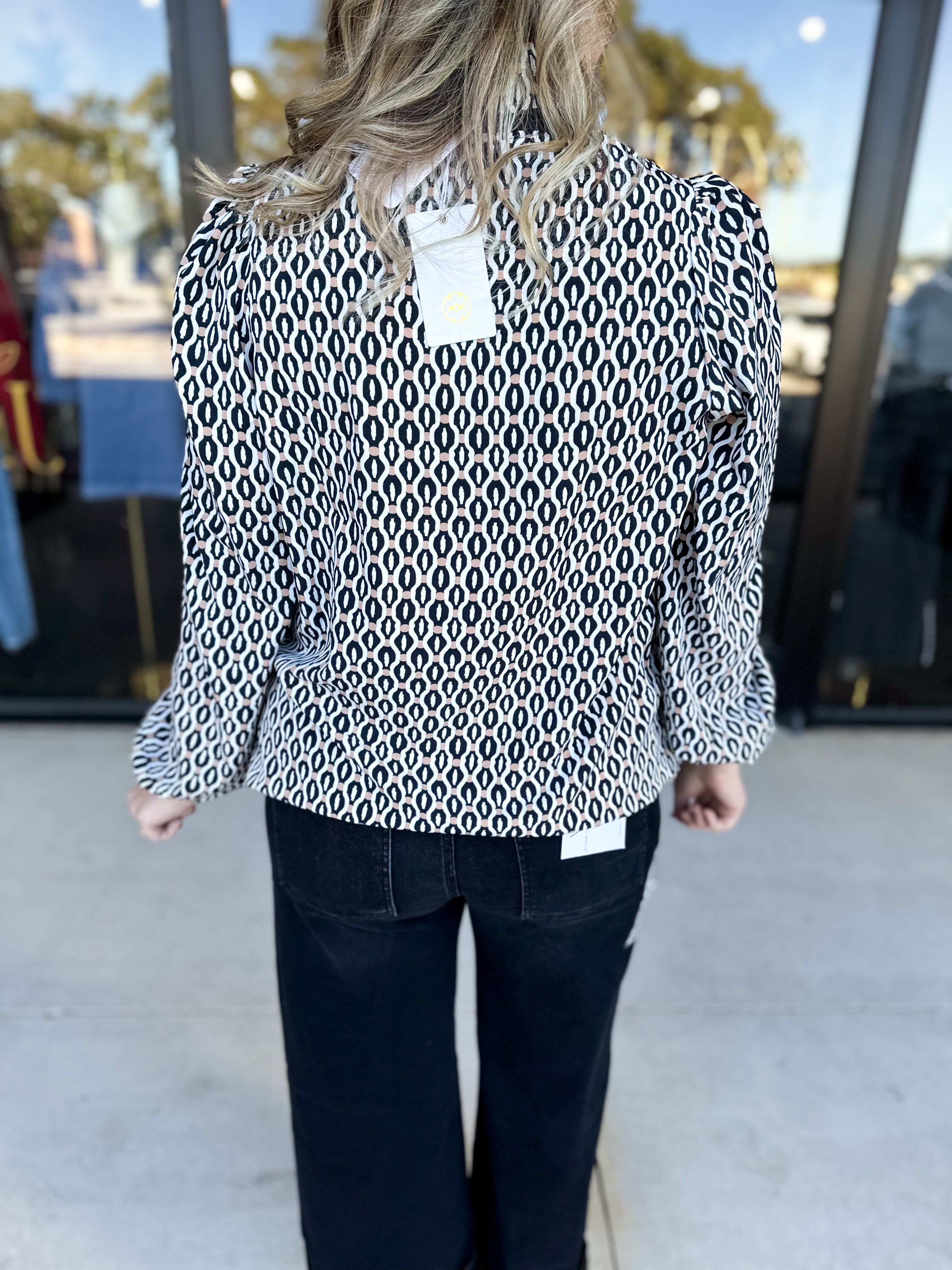 Mary Square- The Kayla High Notes Blouse-200 Fashion Blouses-MARY SQUARE-July & June Women's Fashion Boutique Located in San Antonio, Texas