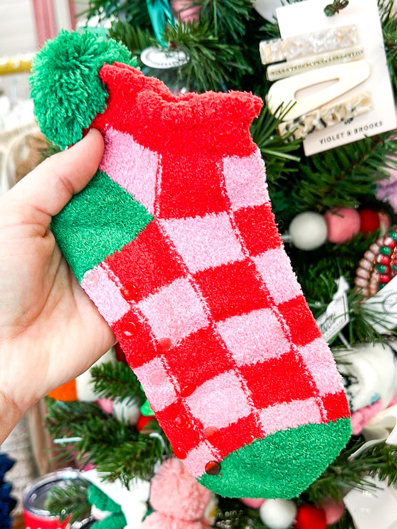 Comfy Gift Socks - Checkered-140 Gifts + Home-SHIRALEAH-July & June Women's Fashion Boutique Located in San Antonio, Texas