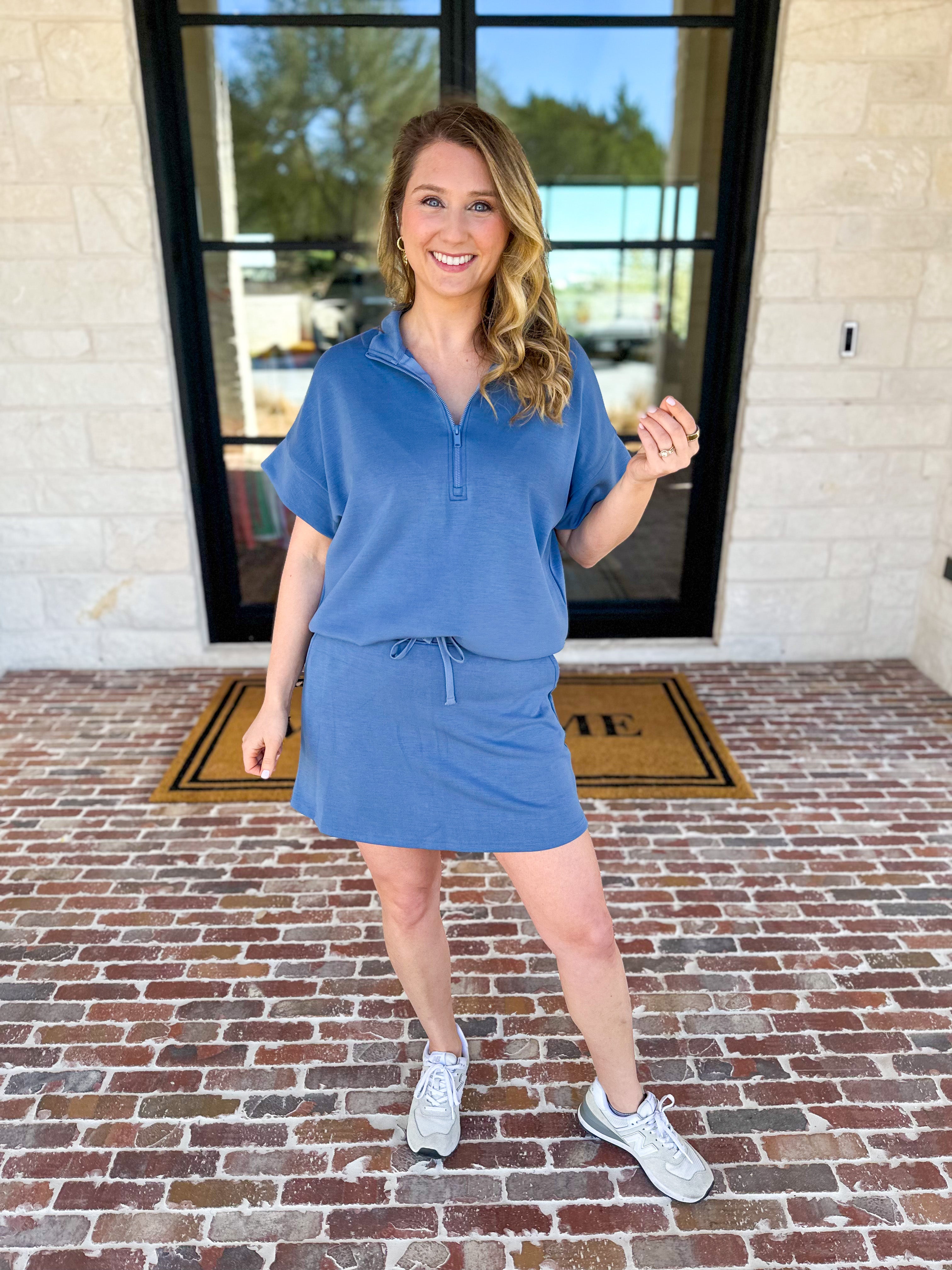 Weekend Traveler Skort Set - Sky Blue-300 Athleisure/Lounge-RAE MODE-July & June Women's Fashion Boutique Located in San Antonio, Texas