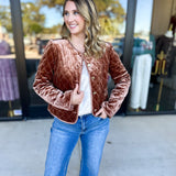 Golden Quilted Jacket-600 Outerwear-FATE-July & June Women's Fashion Boutique Located in San Antonio, Texas