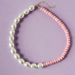 Bead & Pearl Statement Necklace - Pink-110 Jewelry & Hair-MacRae & Co-July & June Women's Fashion Boutique Located in San Antonio, Texas