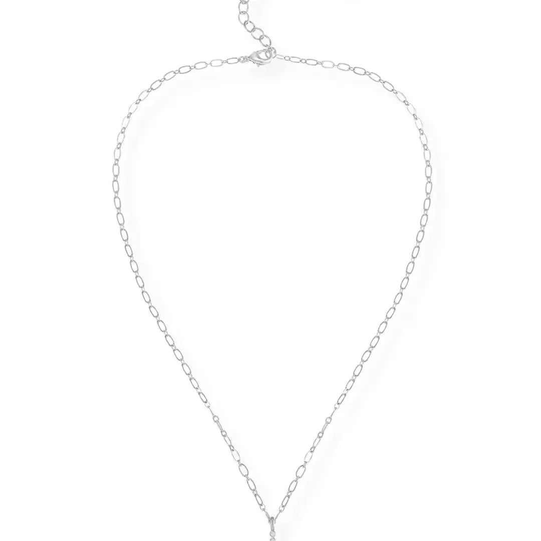 Natalie Wood - Legacy Cross Drop Necklace Silver-110 Jewelry & Hair-Natalie Wood-July & June Women's Fashion Boutique Located in San Antonio, Texas