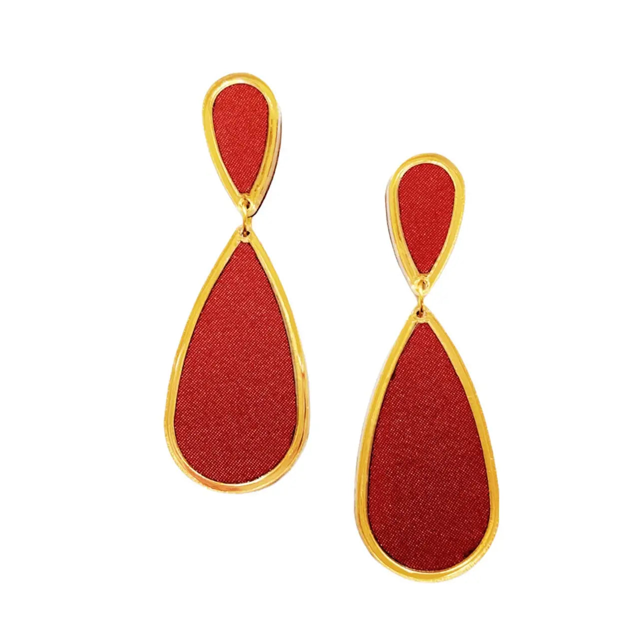 Ava Satin Earrings - Rust-110 Jewelry & Hair-Bohemian Gemme-July & June Women's Fashion Boutique Located in San Antonio, Texas