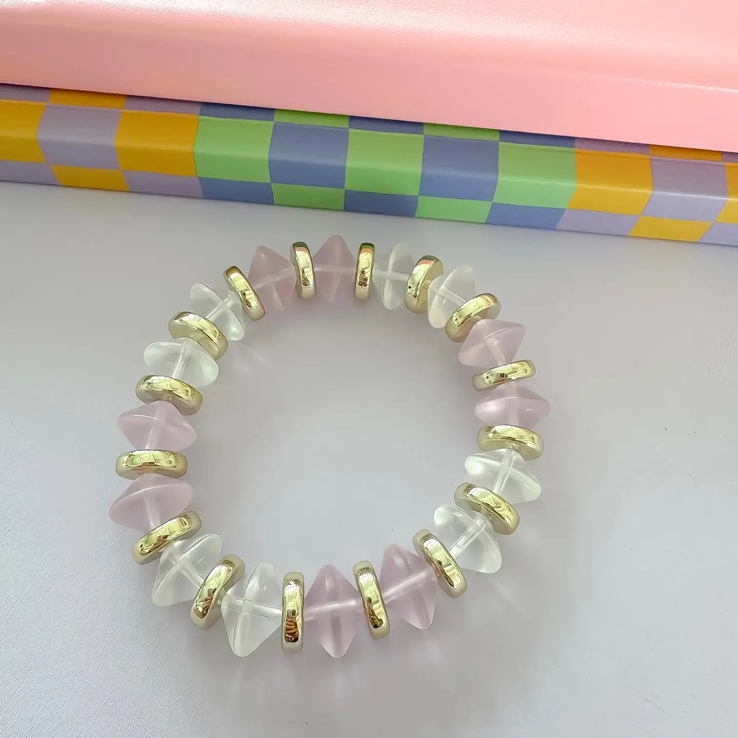 Treasure Jewels - Frosted Blush Bracelet-110 Jewelry & Hair-Treasure Jewels-July & June Women's Fashion Boutique Located in San Antonio, Texas