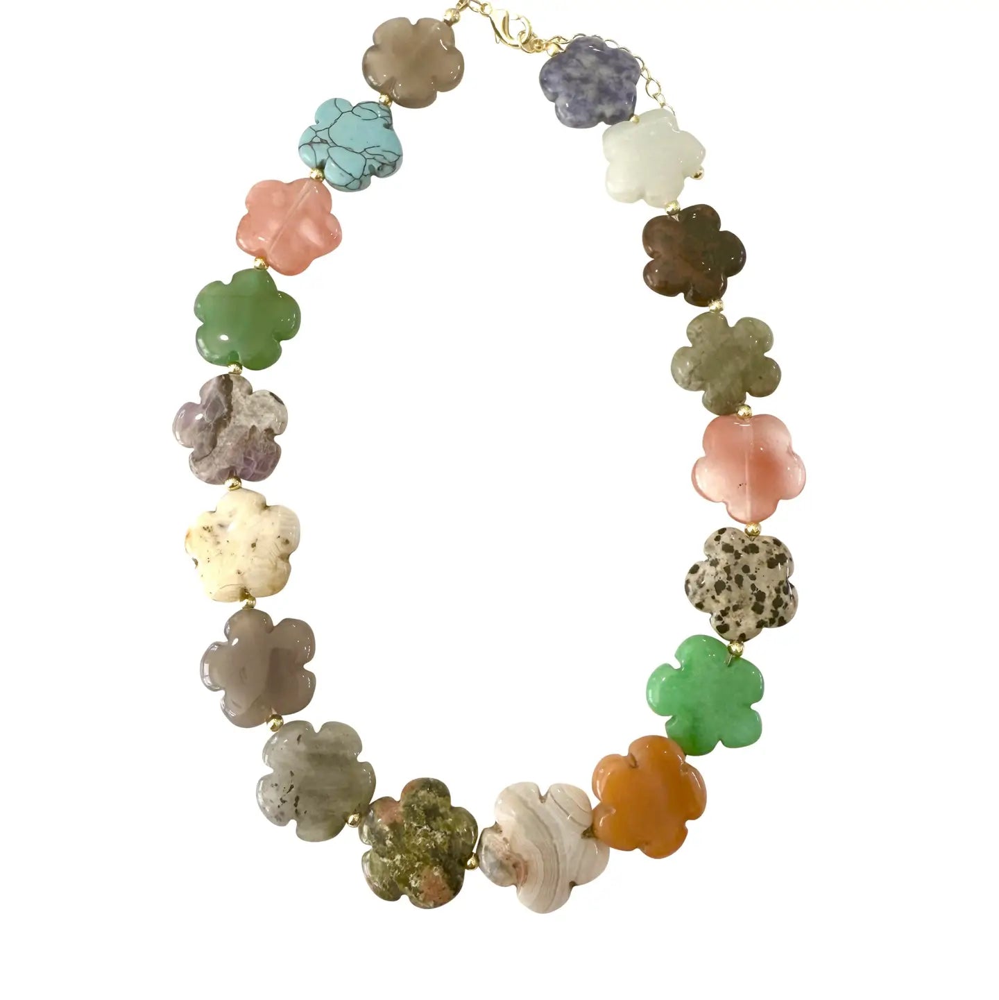 The Floral Beaded Necklace - Pink Neutrals Mix-110 Jewelry & Hair-Gemelli-July & June Women's Fashion Boutique Located in San Antonio, Texas