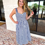 The Harbor Midi Dress - Navy-500 Midi-SKIES ARE BLUE-July & June Women's Fashion Boutique Located in San Antonio, Texas