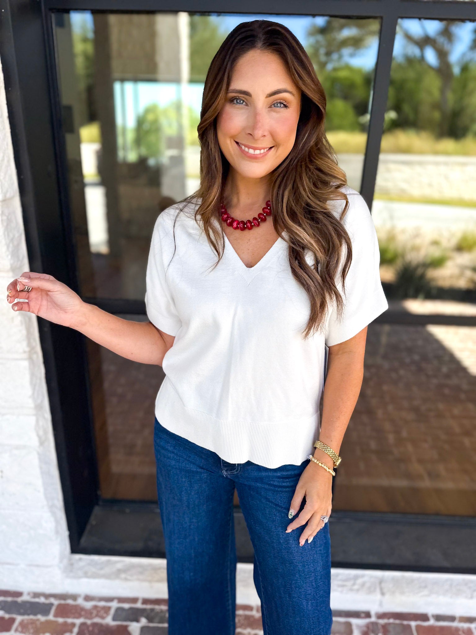 Liverpool - Simplicity Dolman Top - Whipped Cream-210 Casual Blouses-LIVERPOOL JEANS COMPANY-July & June Women's Fashion Boutique Located in San Antonio, Texas