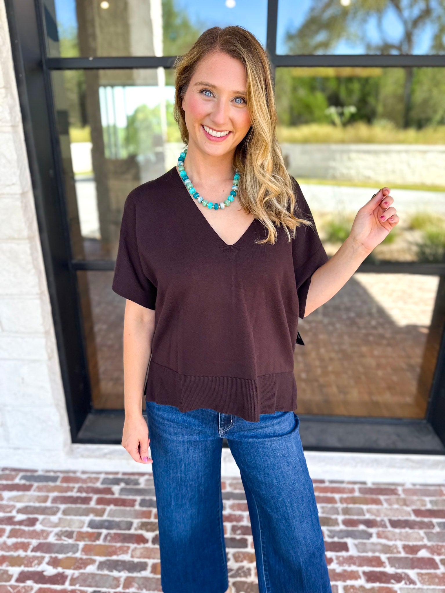 Liverpool - Simplicity Dolman Top - Java-210 Casual Blouses-LIVERPOOL JEANS COMPANY-July & June Women's Fashion Boutique Located in San Antonio, Texas