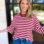 The Coffee Run Tee - Pink Sangria-210 Casual Blouses-ENTRO-July & June Women's Fashion Boutique Located in San Antonio, Texas