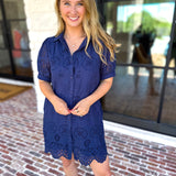 Seagrove Navy Mini Dress-510 Mini-JODIFL-July & June Women's Fashion Boutique Located in San Antonio, Texas
