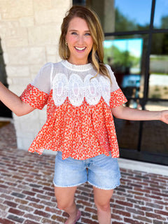 Happy Garden Blouse-200 Fashion Blouses-FATE-July & June Women's Fashion Boutique Located in San Antonio, Texas