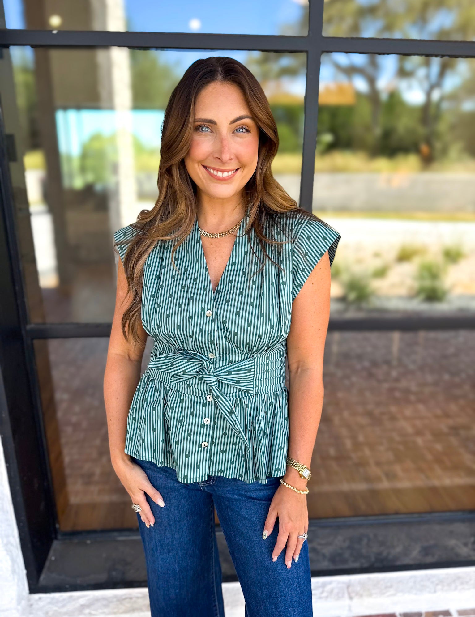 Girls Night Out Blouse - Teal-200 Fashion Blouses-ENTRO-July & June Women's Fashion Boutique Located in San Antonio, Texas