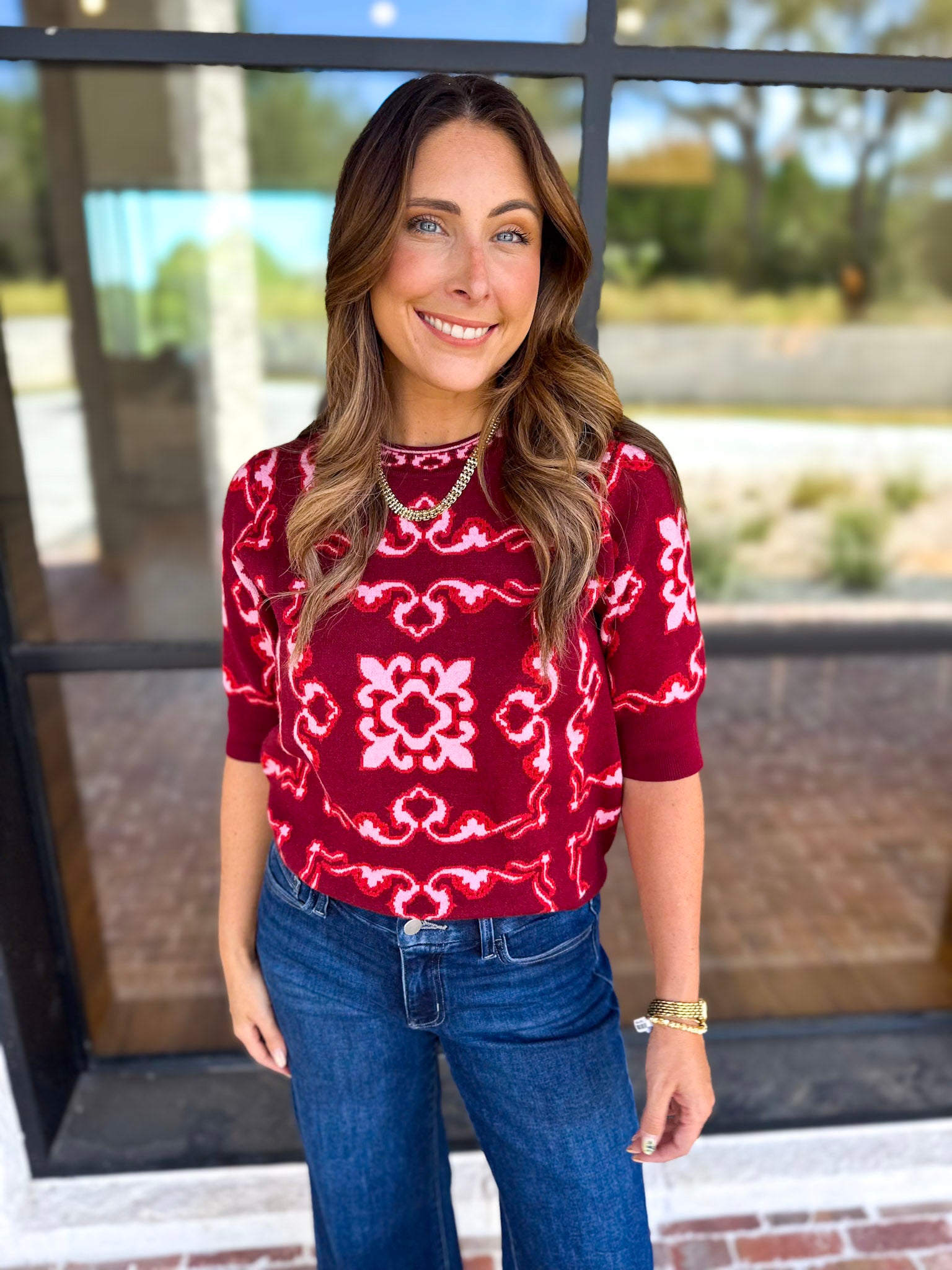 THML - Cherry On Top Sweater-230 Sweaters/Cardis-THML-July & June Women's Fashion Boutique Located in San Antonio, Texas
