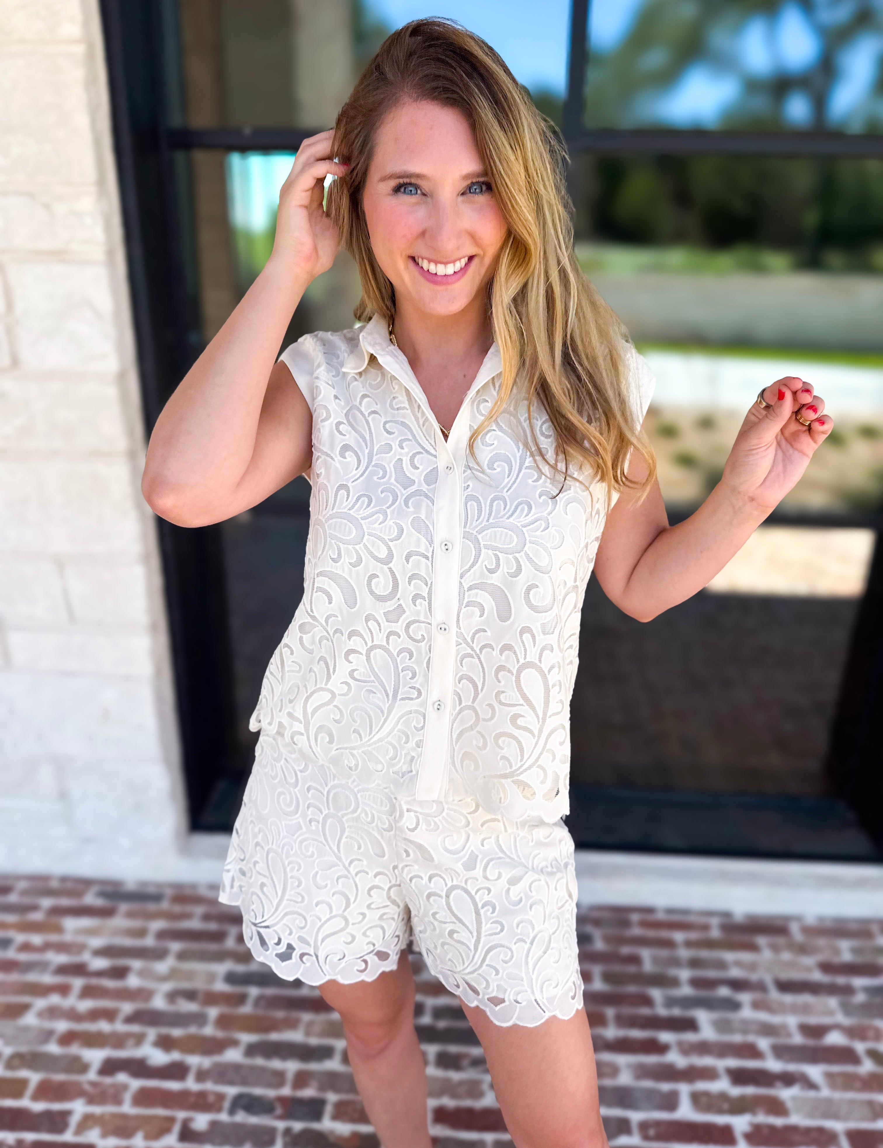 The Hamptons Tank & Shorts Set-510 Mini-SKIES ARE BLUE-July & June Women's Fashion Boutique Located in San Antonio, Texas