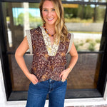THML - Fall Hues Mixed Print Blouse-200 Fashion Blouses-THML-July & June Women's Fashion Boutique Located in San Antonio, Texas