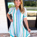 Liverpool - Seaside Stripe Mini Dress-510 Mini-LIVERPOOL JEANS COMPANY-July & June Women's Fashion Boutique Located in San Antonio, Texas
