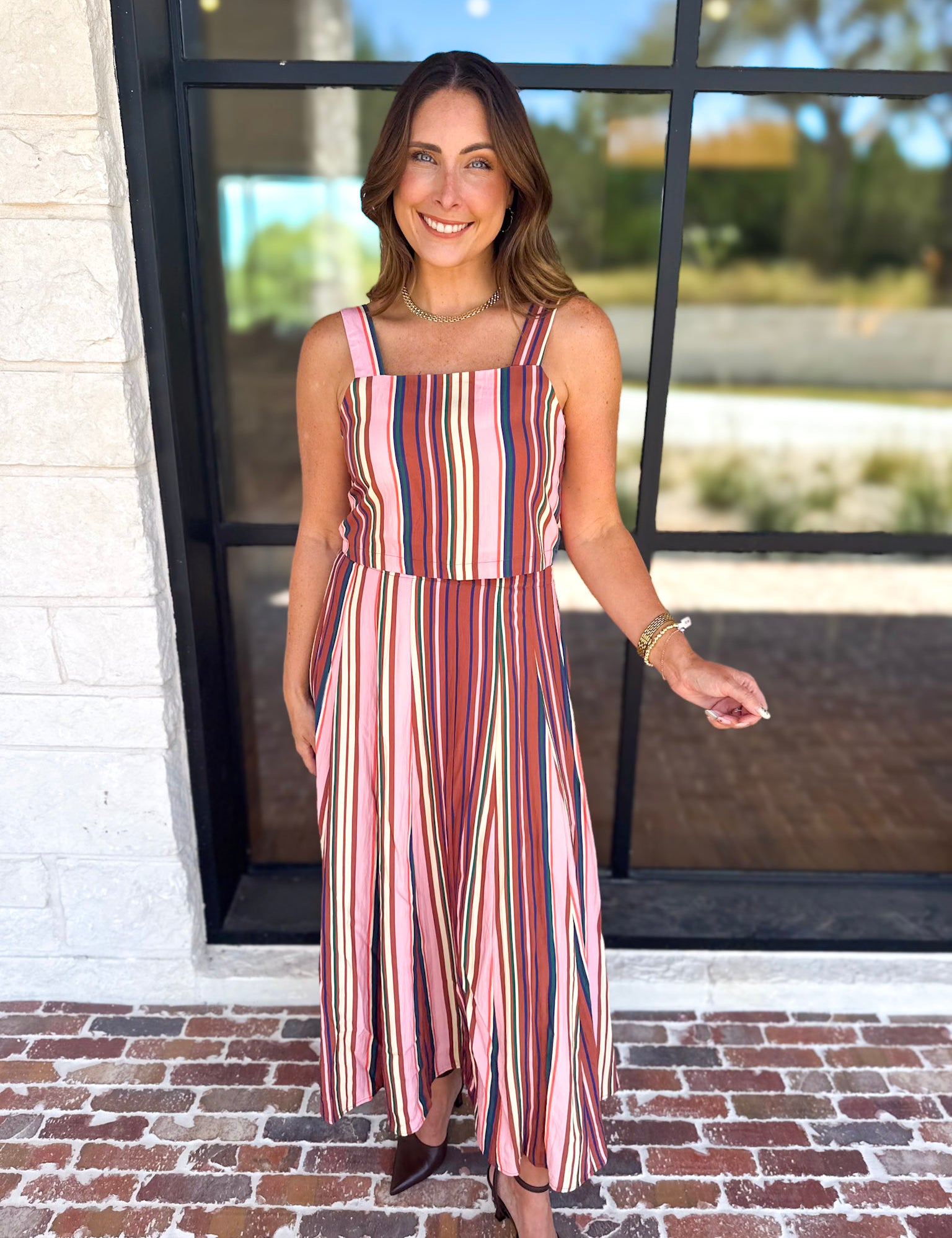 Sunset Evenings Striped Set-500 Midi-TCEC-July & June Women's Fashion Boutique Located in San Antonio, Texas
