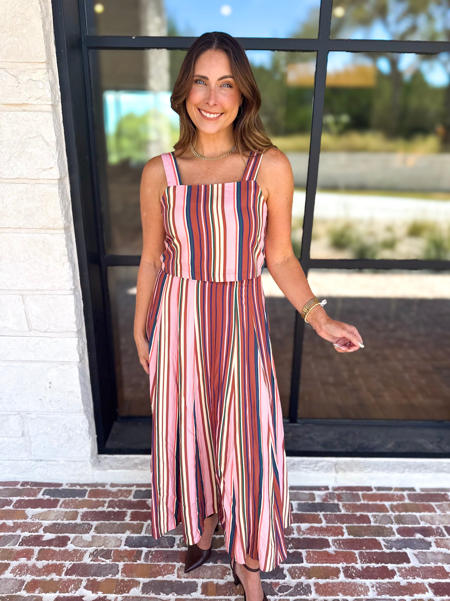 Sunset Evenings Striped Set-500 Midi-TCEC-July & June Women's Fashion Boutique Located in San Antonio, Texas