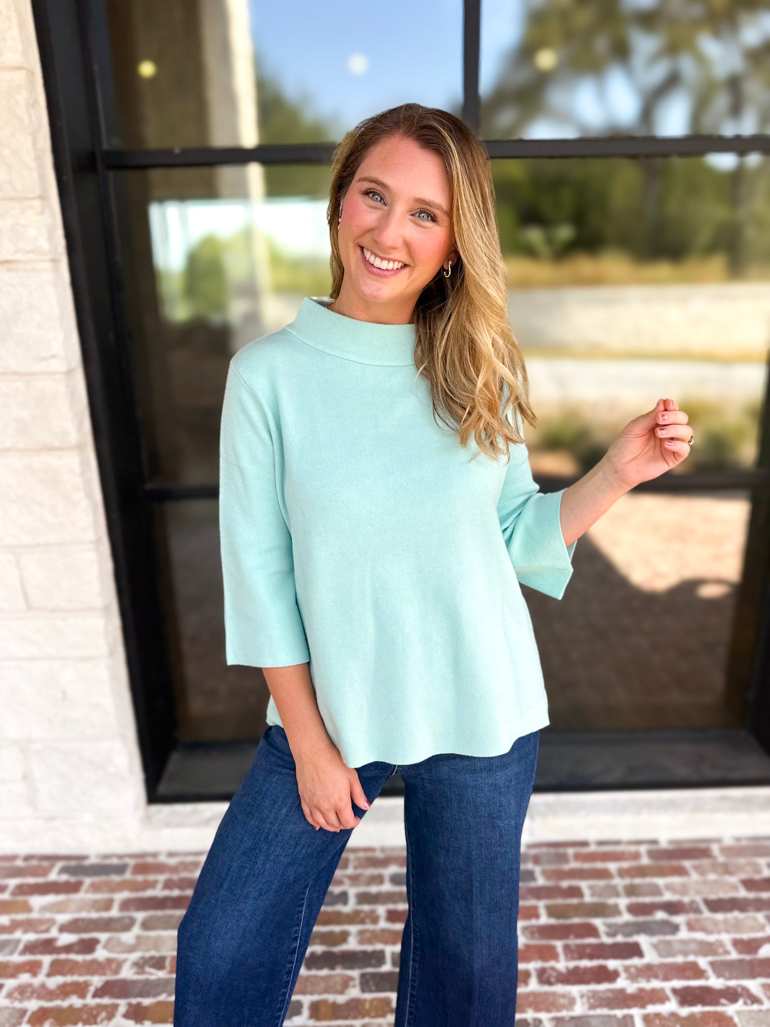 Fresh Start Mock Neck Sweater-230 Sweaters/Cardis-FATE-July & June Women's Fashion Boutique Located in San Antonio, Texas