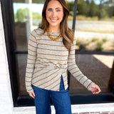 Liverpool - Twist Boat Neck Knit Top-200 Fashion Blouses-LIVERPOOL JEANS COMPANY-July & June Women's Fashion Boutique Located in San Antonio, Texas